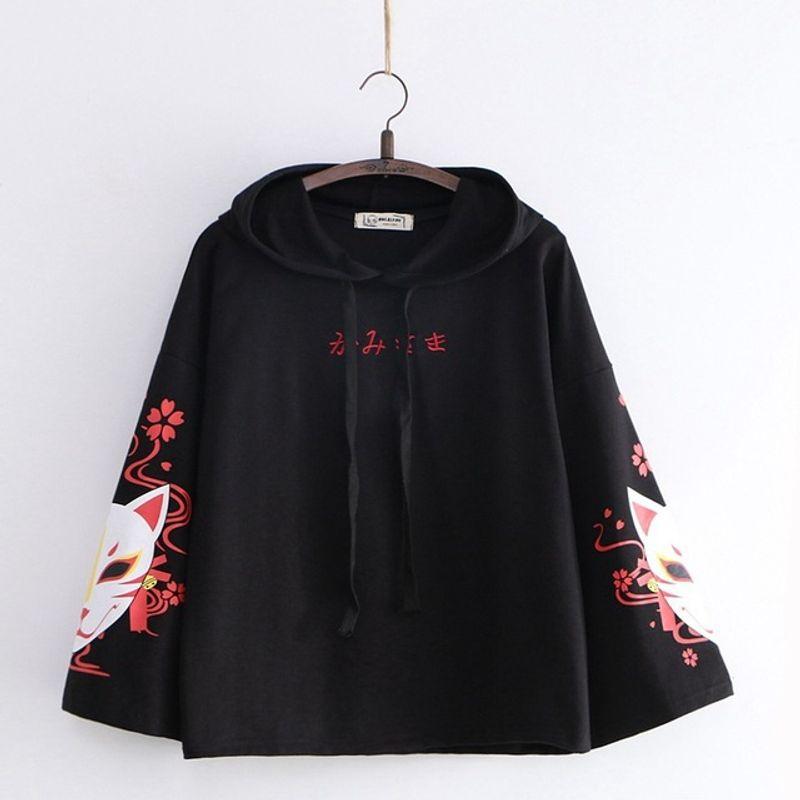 

Letter Long Sleeve Loose Hooded Sweater Letter Long Sleeves Loose Hooded Sweatshirt Black One size