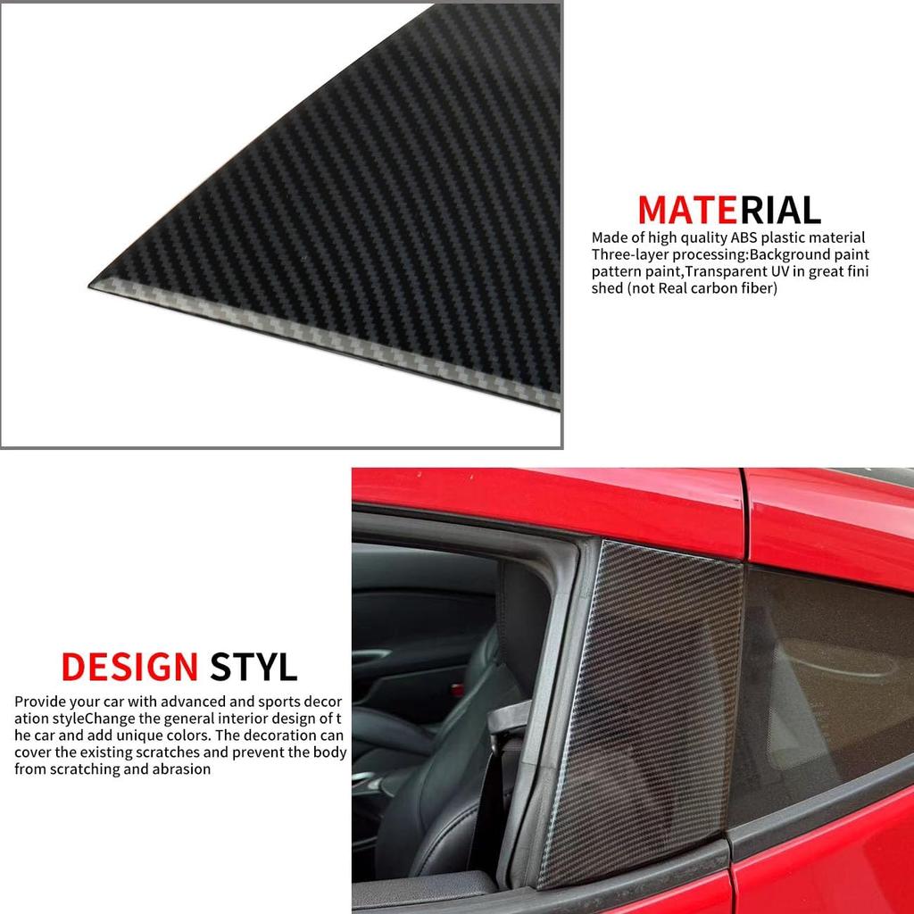 Carbon Fiber Exterior Middle Pillar Cover Trims Accessoriess for Nissan 370Z