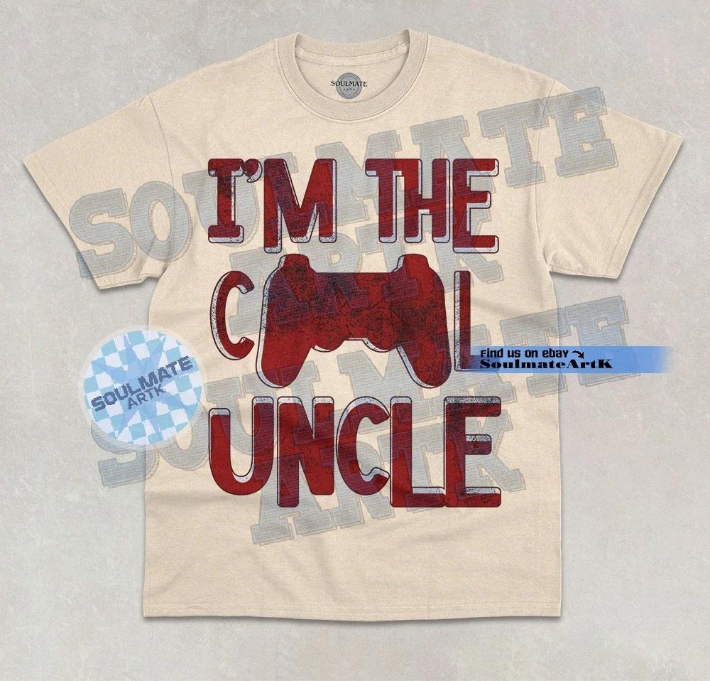 I m The Cool Uncle T-Shirt Funny Gamer Gaming Uncle Gift Unisex Graphic Shirt L