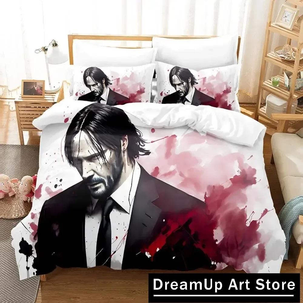 3D John Wick Bettwäsche-Set Bettbezug Bettdecke mit Kissenbezug Einzelbett Doppelbett Queen King Size Jungen Erwachsene Heimtextilien