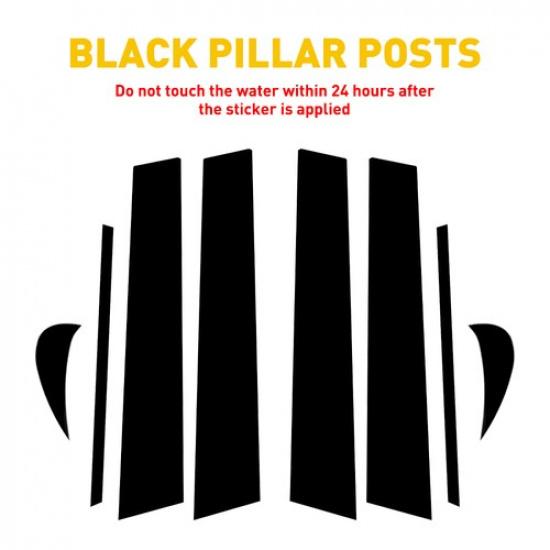 Polished Window Post Black Pillar Door Trim 2018- Cover Set For Toyota Camry