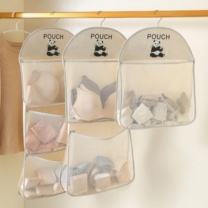 Large Capacity Storage Net, Dormitory Wardrobe, Socks Underwear Hanging Bag, Multilayer Breathable Mesh Pocket Door Storage Bags