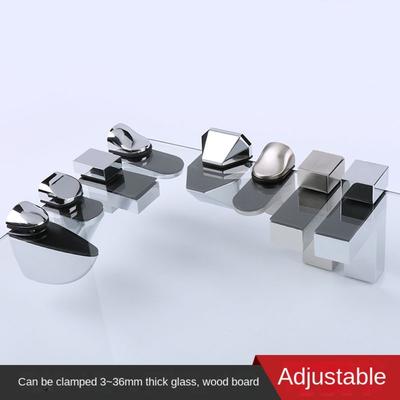 Zinc Alloy Glass Shelf Clip Wall Mount Adjustable Bathroom Support Brackets Fixed Hardware Part Shelf Holder Clamp Home