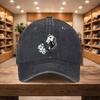 Horse Head Horseshoe Baseball Cap Washed Denim Adjustable Sun Hat Casual Streetwear Cap