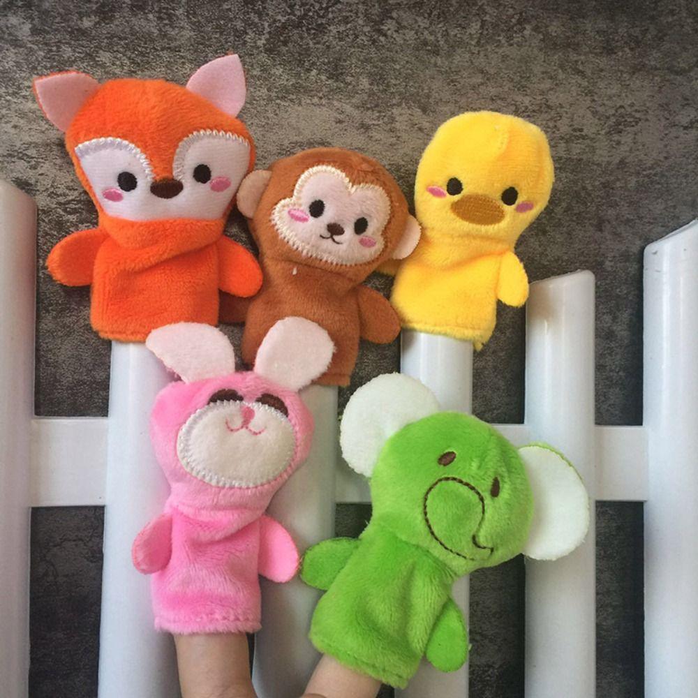 Plush Children's Hand Puppet Parent-Child Finger Puppet Cartoon Animal Puppet  Educational Toy