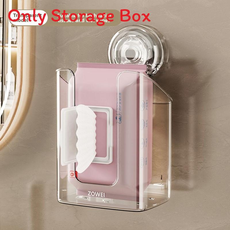 Sucker Wall Mount Tissue Box With Open Design For Kitchen Living Room Storage