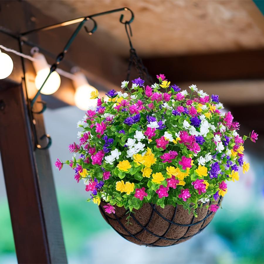 8 buc/set de flori artificiale în aer liber anti-ultraviolete înverzire arbuști și plante bucătărie, birou, nuntă, grădină, decorare flori artificiale