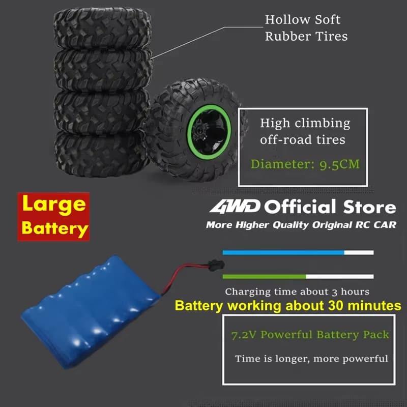 New 37cm Four-wheel Drive RC Car Off-road Vehicle 1:12 Simulation Off-road Vehicle Hill Climbing Car Radio Control Alloy Truck Toy Children Gift