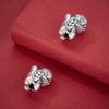 S999 Sterling Silver Zodiac Horse Spacer Beads with Copper Coins for DIY Beaded Bracelets and Rope Weaving Silver Accessories.