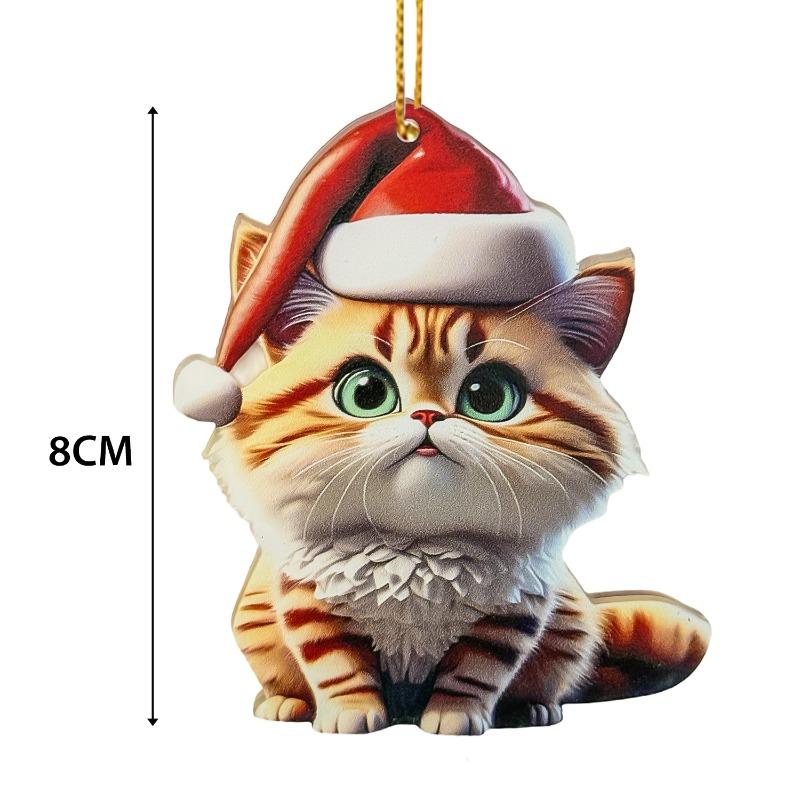 

Acrylic Cat Carriage Ornaments Car Decorations Cross-Border Creative Christmas New Year Hanging Decorations for Backpacks