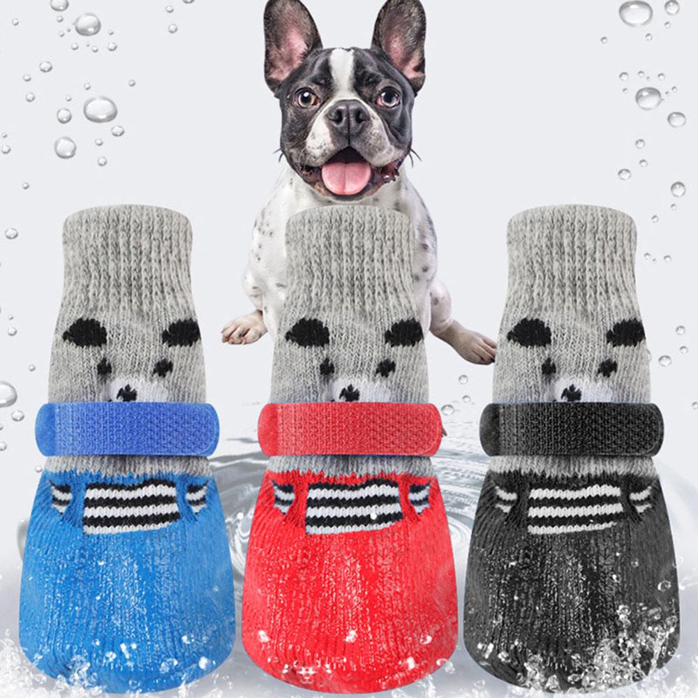 Dog Socks Shoes Boots Outdoor Anti-Slip Waterproof Puppy Pet Paw Protector Traction Control for Hardwood with Adjustable Straps