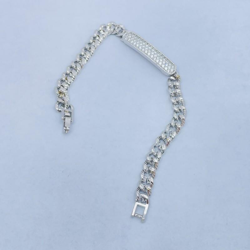 Miami Cuban Link Bracelet Women Zircon-Embellished Fashion Jewelry Copper Wristband