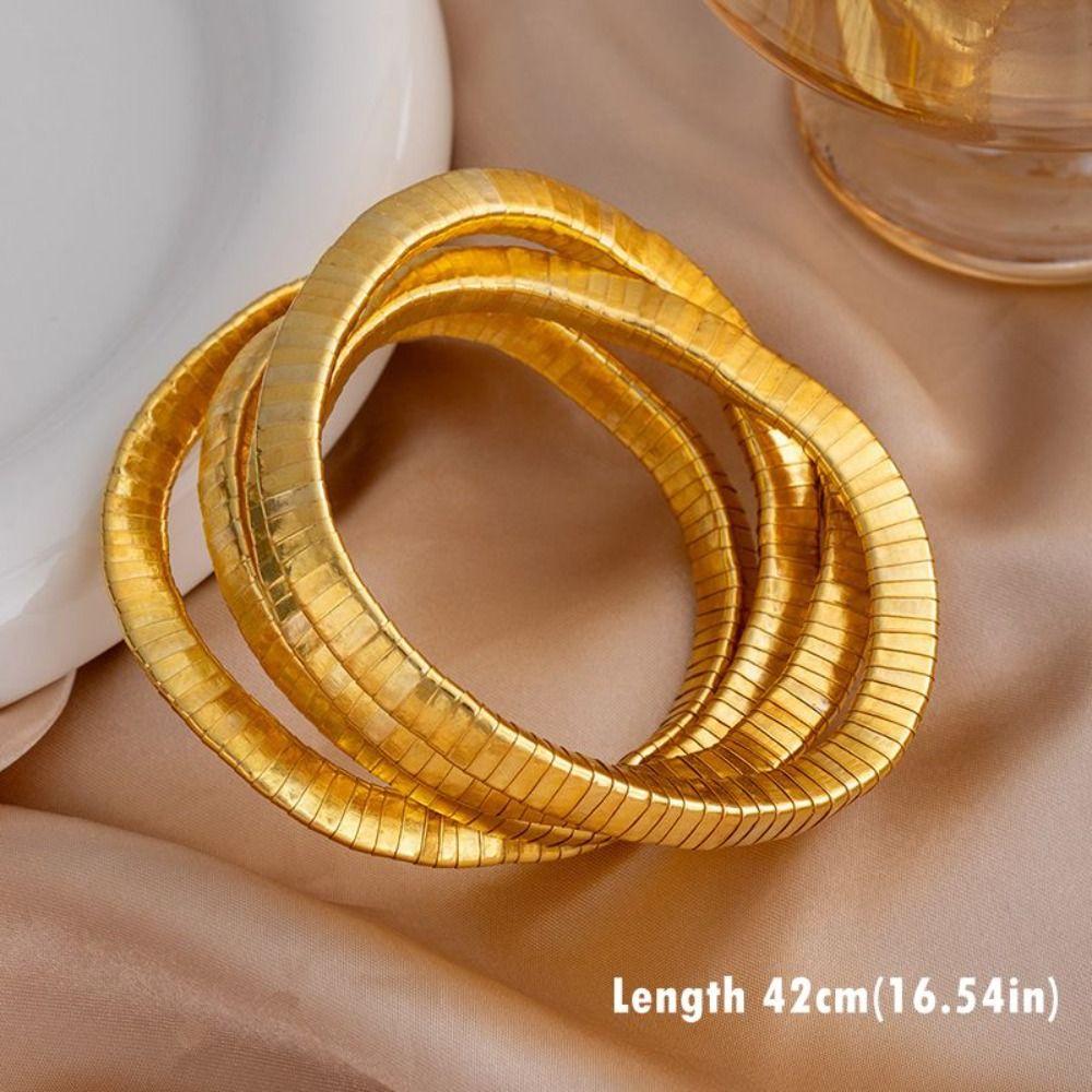 Silver Color Flexible Choker Gold Color Bracelet Bendable Snake Necklace  Jewelry Accessories