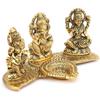 Laxmi Saraswati Idol Action Dekorativt Fat med Diya og Røkelsesholder Diwali-gave,Metall,Standard,1 stk.