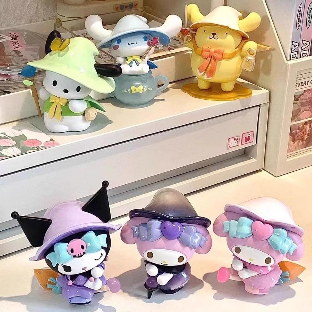 Sanrio Blind Box Cartoon Kuromi Doll Lucky Divination Anime Series Action Figure Model Doll Child Toy Desktop Decor Birthday Gif
