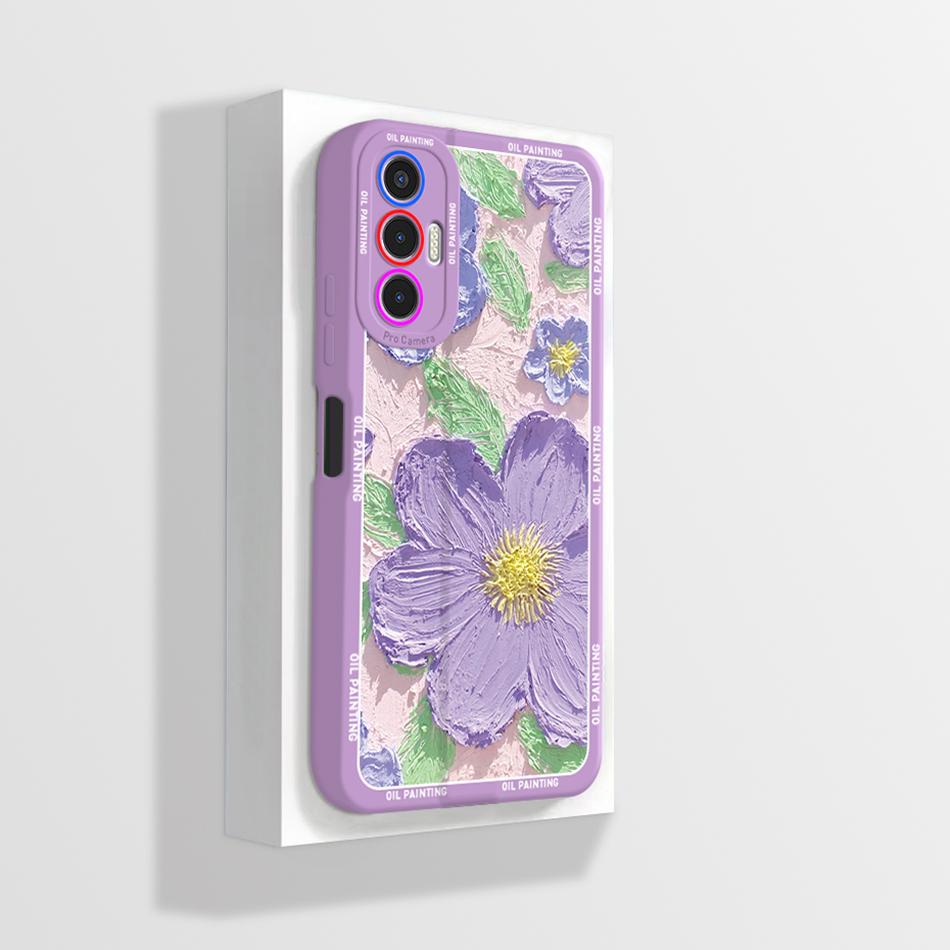 For Tecno Pova 3 Case Pova3 6.9inch Soft TPU Matte Camera Protective Flower Phone Cases For Tecno Pova 3 Fundas Cover LF7n Coque