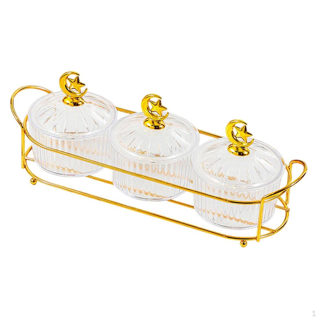 Servierplatte für Vorspeisen mit Deckel, unterteilte Schale für Leckereien im Wohnzimmer