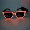 Lunettes Mosaïque Pixel LED Créatives pour Festival, Activées par la Lumière et la Musique Sans Fil, Lunettes de Soleil Néon Multicolores pour Fêtes Rave