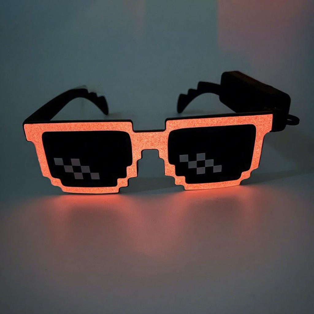 Lunettes Mosaïque Pixel LED Créatives pour Festival, Activées par la Lumière et la Musique Sans Fil, Lunettes de Soleil Néon Multicolores pour Fêtes Rave