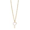 European & American Sweet Floral Wreath Pearl Rice Bead Necklace, French Titanium Steel Layered Women's Clavicle Chain