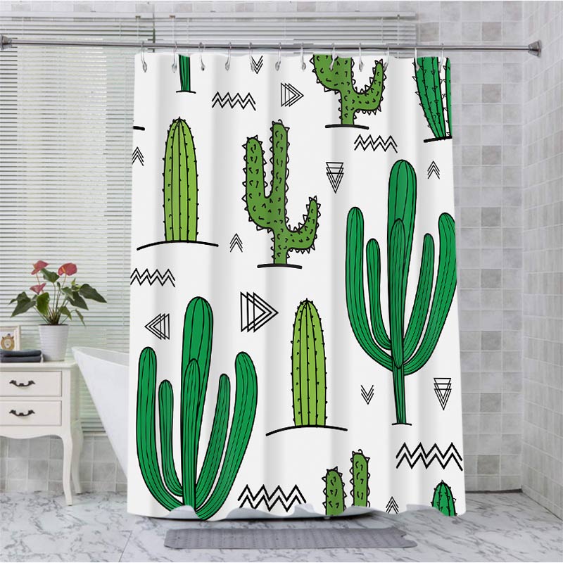 Pflanze Kaktus Badezimmer Duschvorhang Zwerg Wasserdichter Stoff Badezimmer Vorhang Mit 12 Haken Sonnenblume Heimdeko Kostenloser Versand