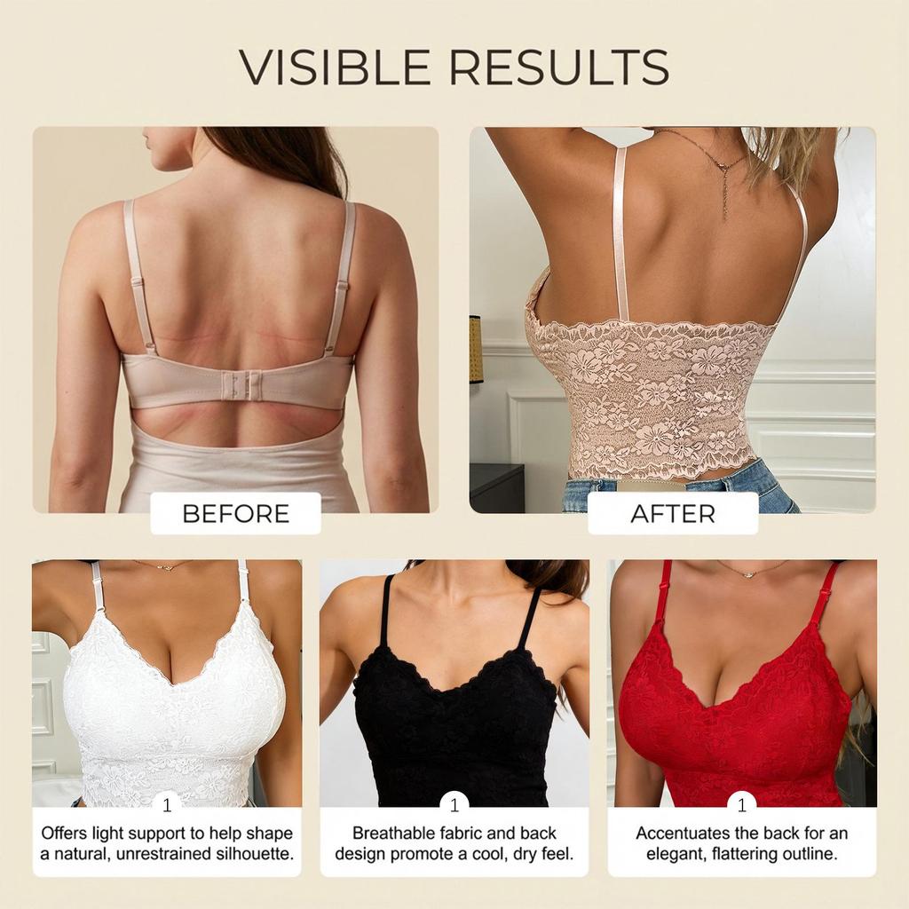 Zeriluna Elegant Wireless Push-Up Lace Underwear – Soft, Breathable, and Beautifully Trimmed to Enhance Your Bust.