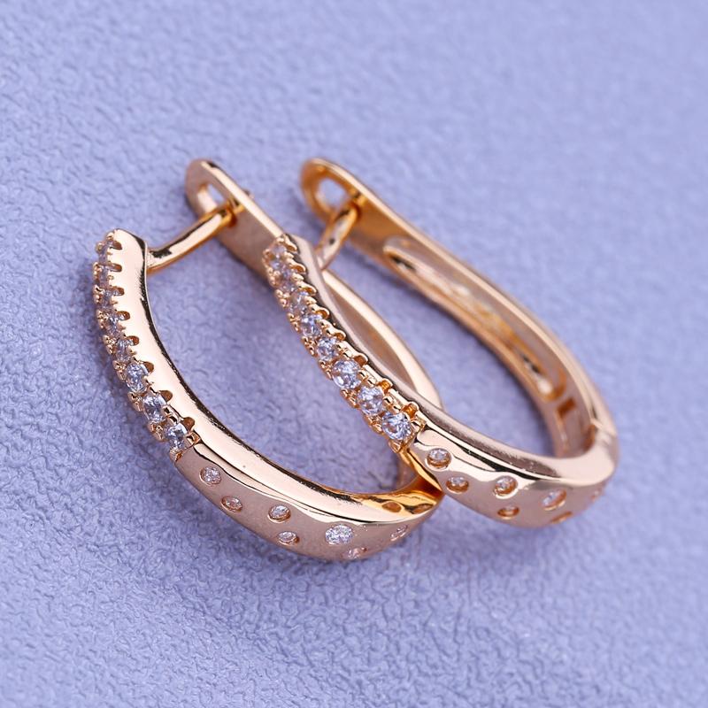 Orecchini a clip MINTHA Trendy Colore Oro Rosa Matrimonio Gioielli Moda Quotidiana Zirconia Cubica Orecchini Geometria Per Donne Orecchini Geometria Sposa