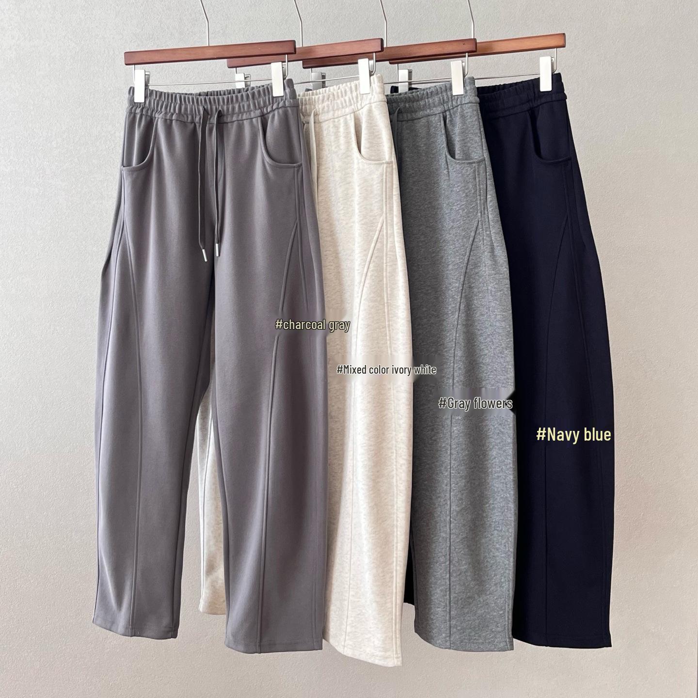 

Versatile Embroidered Couple s Wide-Leg Pants with Elastic Waist & Drawstring - SS01287 (After-Sales Service Available) 3XL слоновая кость