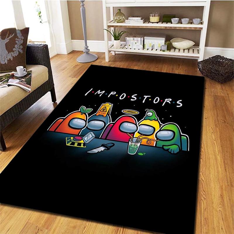 Among Us Teppich für Wohnzimmer Schlafzimmer Zuhause Sofadekoration, Kinder spielen Rutschfeste Bodenmatte