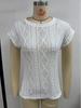 2025 European Women's Jacquard Round Neck Short Sleeve Loose Vest T-Shirt