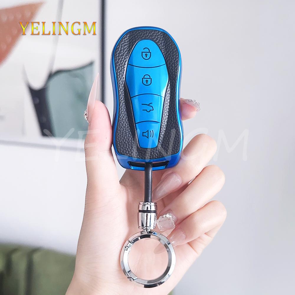 Tpu Leather For Geely Azkarra Tugella Fy11 Atlas Pro New Emgrand Gs X6 Suv Ec7 Car Remote Key Case Cover Keychain
