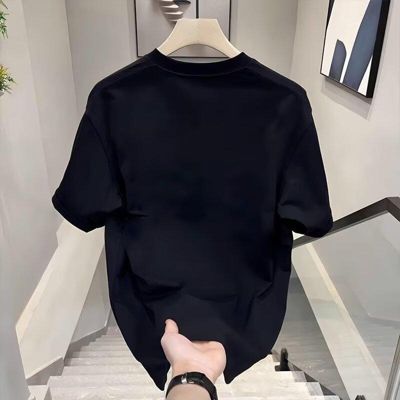 Heavy Trendy Brand Men'S Printed Short-Sleeved T-Shirt Trendy Fashion Casual Versatile T-Shirt Top