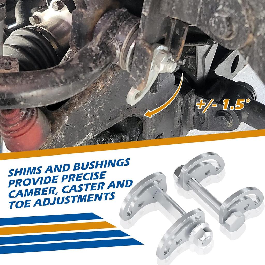 Camber Bolts Kit For Chevy Silverado GMC Sierra 1500 2500, Upper Control Arm Cam Bolts For Yukon Express 1500 2500 Hummer H2 H3, Alignment Camber