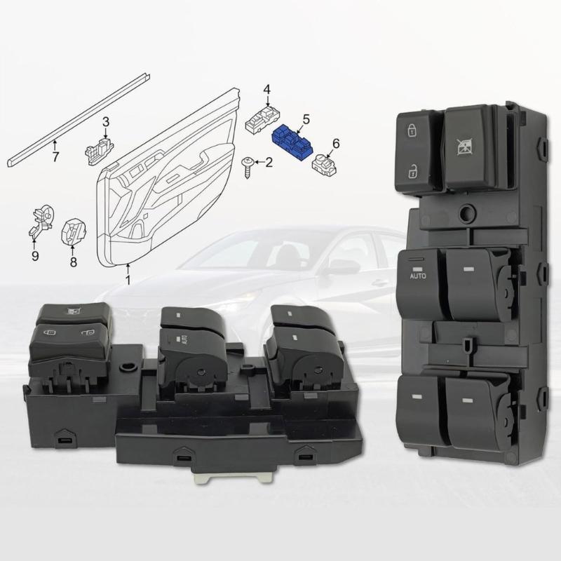 High Reliability Electric Window Switch Glass Lift Button Regulator Front Left Driver Side for 93570-F20004X 93570-F2000
