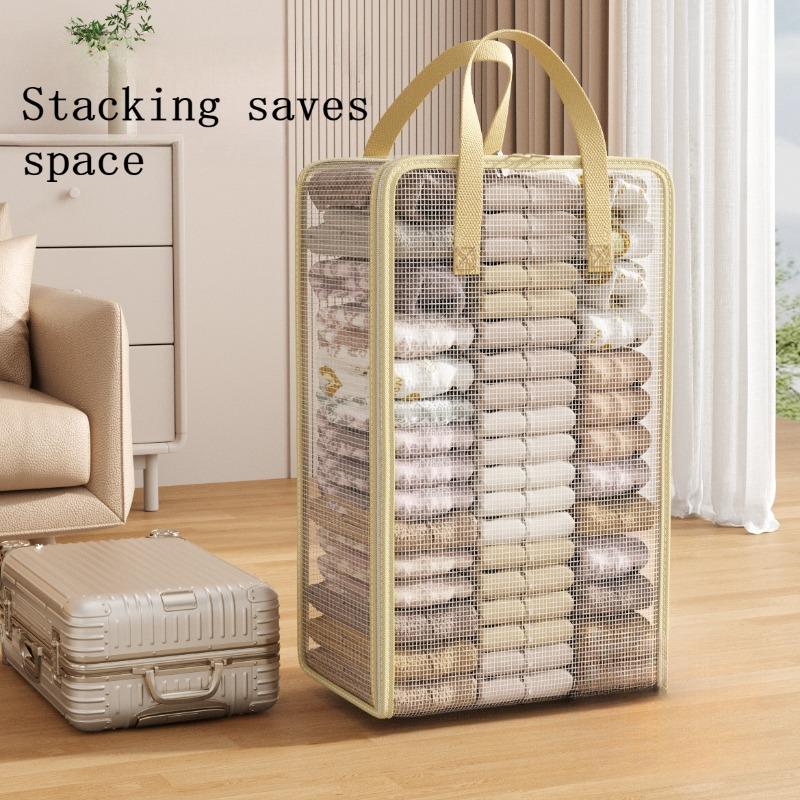 Clear View Transparent Storage Bag, Sturdy Reinforced Handles, Zippered Storage Organizer, Ideal for Home Organization & Moving, Under-Bed Storage