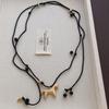 Cute Smooth Surface Matte Color Cartoon Horse Multicolor Beads Pendant Necklaces For Women Adjusting Rope Sweater Chain