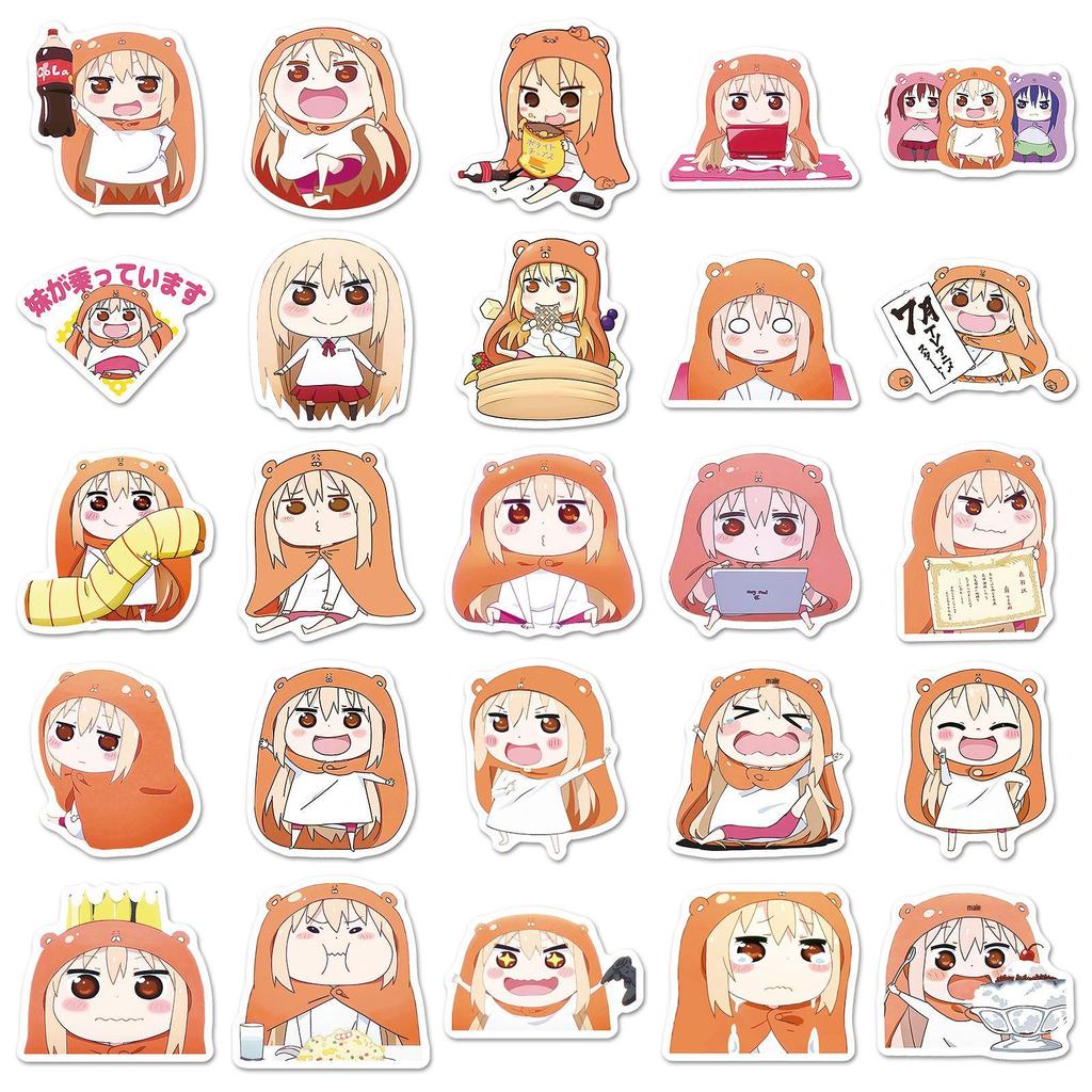 50 Himouto! Umaru-chan Anime Aufkleber - Niedliche Wasserdichte Cartoon-Deko für Thermosbecher & Computer