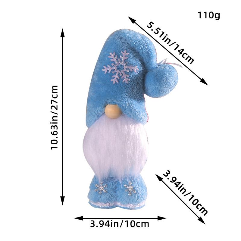 

Christmas Winter Dwarf Faceless Doll Decoration Props Party Standing Snowflake Rudolf Doll Atmosphere Decoration Accessories New синий