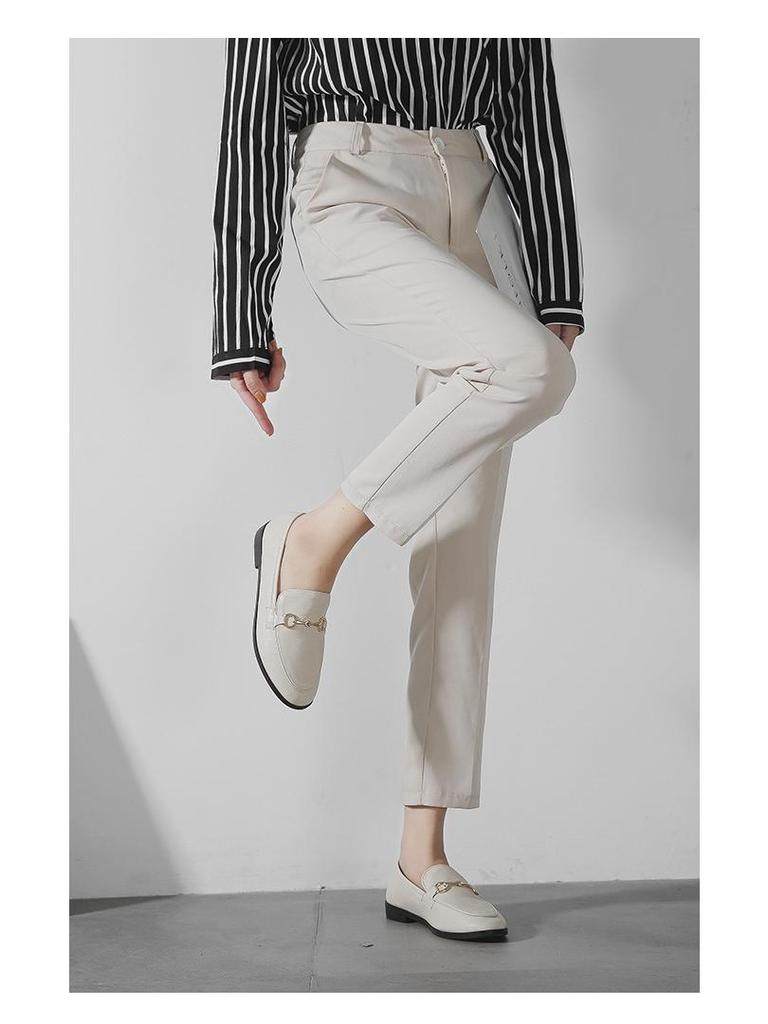 Spring 2025 Women's British Style Oxford Shoes, Slip-on, Retro Flat, Plus Sizes 41-43