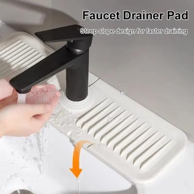 Raised Edge Faucet Draining Mat 38*12cm Bathroom Draining Pad New Kitchen Sink Splash Guard