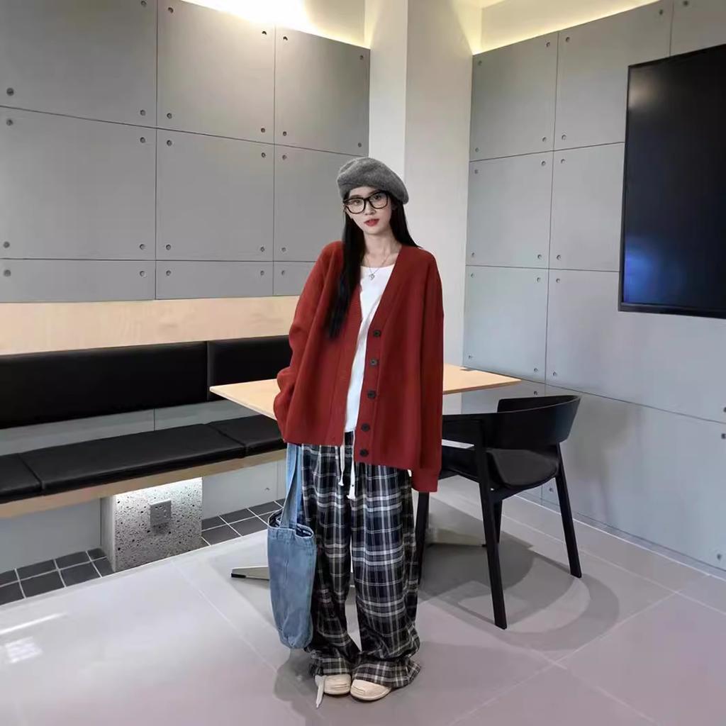 Women's clothing autumn new lazy style loose and thin versatile small fashion versatile sweater knitted jacket