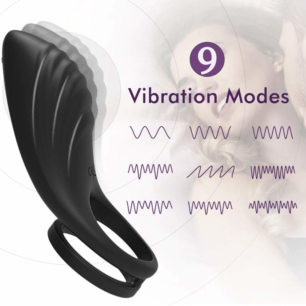 Inel vibrator pentru penis cu 9 viteze, inel din silicon, jucării sexuale cu vibrații pentru bărbați, erecții de durată, îmbunătățesc vibratorul fără fir de la distanță