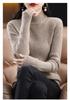 Women's Slim-Fit High-Neck Wool Base Layer Sweater - Slimming Long-Sleeved Knitwear for Autumn/Winter