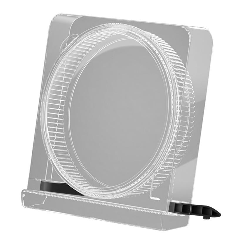 

Прозрачная пластиковая коробка для хранения пуэрных блинов, Роскошная витрина, Пыле- и влагозащитный круглый чайный поднос серый/прозрачный