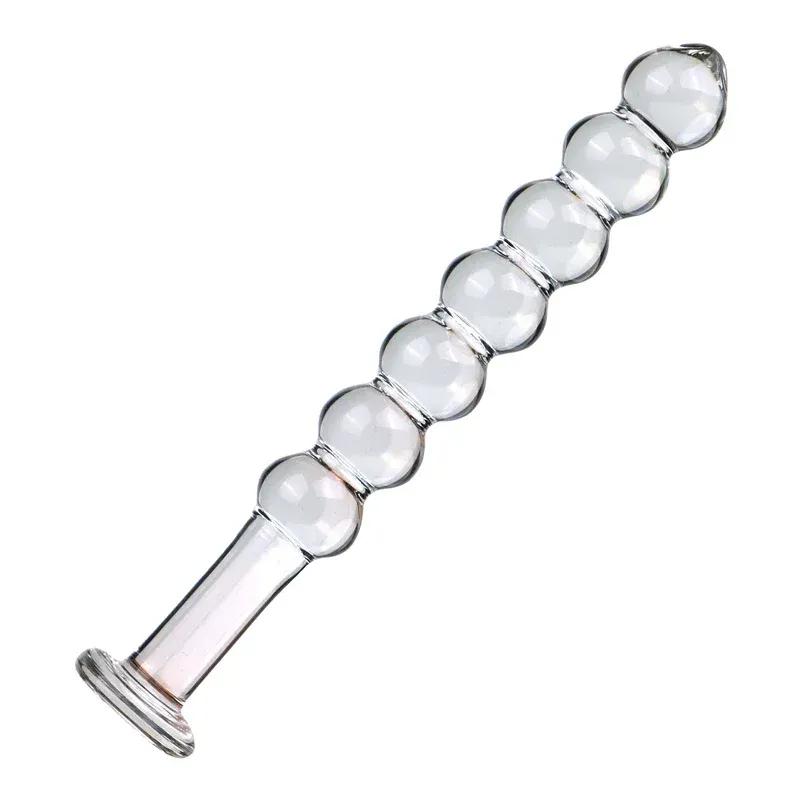 Glass anal plug, six kinds of beads, dual-purpose small dildo, anal plug, expansion after masturbation, adult sex toy