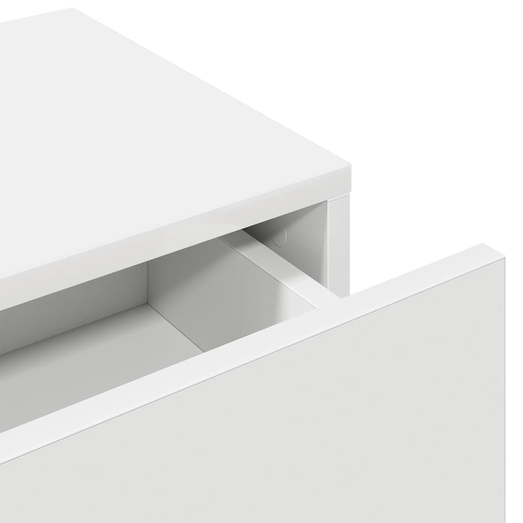Wall Mounted Shelf with Drawers White 80 x 33 x 17 cm Engineered Wood