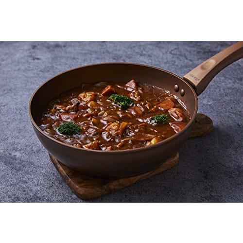 PEARL METAL VISIONS Deep Frying Pan, 24cm, Induction Compatible, Gold Coating, CP-8814