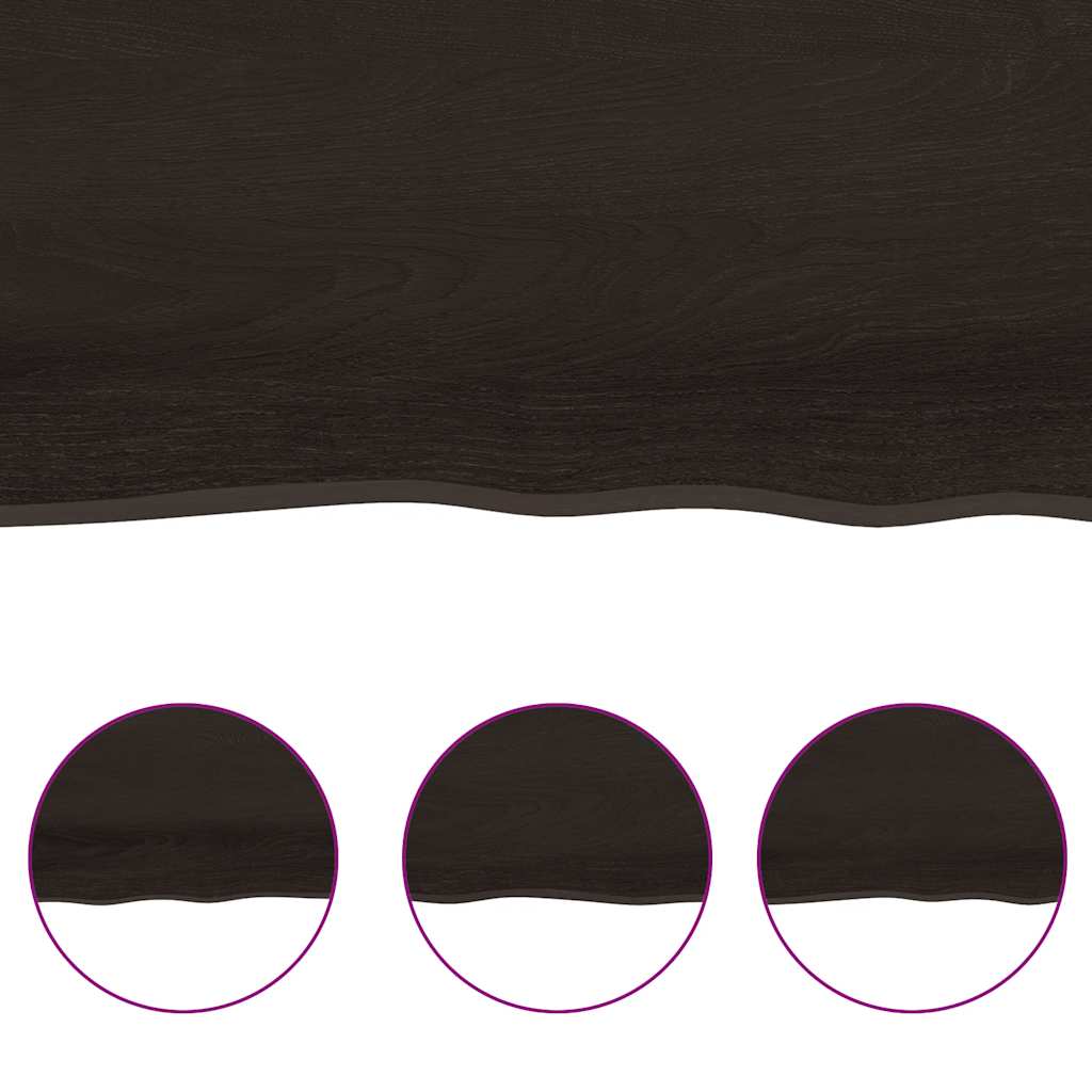 Vidaxl Półka, Ciemnobrązowa, 180X50X(2-6) Cm, Wykończone Drewno Dębowe