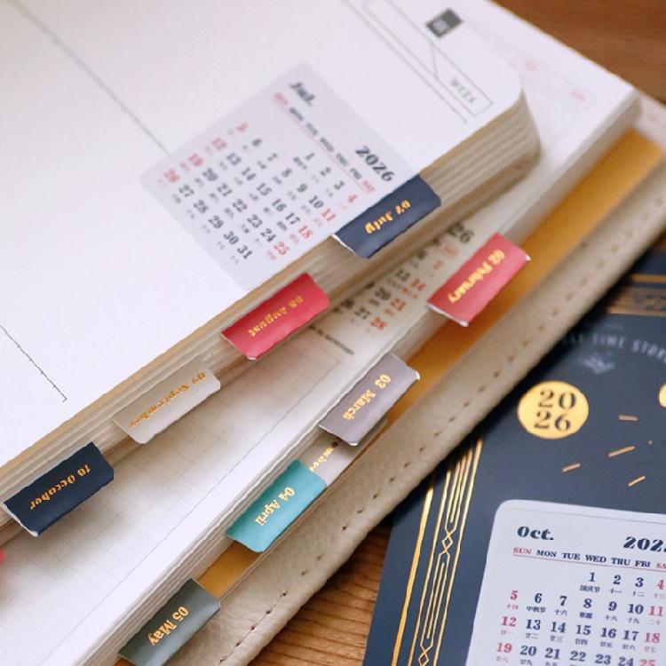 Adhesive Monthly Planner Tab Monthly Index Stickers Decorative Label Calendar Stickers for Office Study Planner Journal