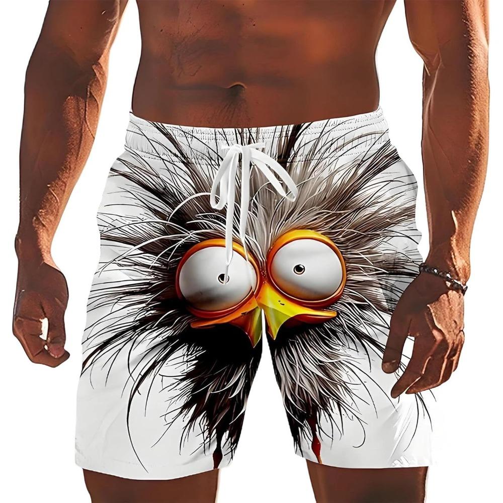 Fashionable Comfortable Breathable Beach Shorts Men Colorful Fun 3D Printed Board Shorts Summer Casual Holiday Short Pants Loose Surf Swim Shorts